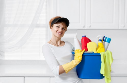 Professional cleaners working in a Chelsea apartment
