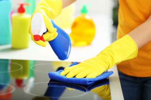 Staff preparing reusable items for charity partnership donation