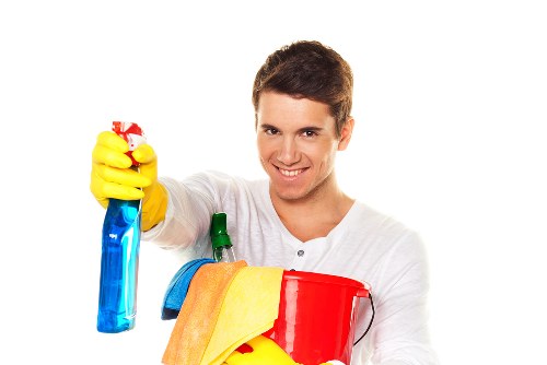 Crew maintaining a safe and organised cleaning environment